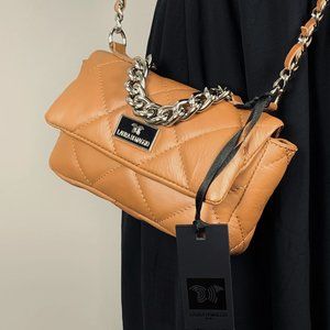 🌸 Laura Di Maggio Bag - Brown Quilted Leather Bag - NWT